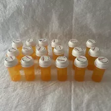 Lot 18 Empty Plastic RX Pill Bottles Medicine For Crafting Fishing Storage Hobby