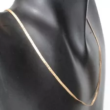 *FOR SCRAP* 14K Yellow Gold I Love You Herringbone Chain Necklace 2.91g