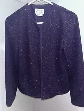 Selena Quintanilla Purple Glitter Fabric Cardigan. Vtg David Warren