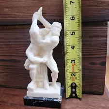 Vintage Hercules and Diomedes Statue Signed P.A.T. L.T. on Marble Base