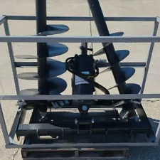 JCT Skid Steer Auger Post Hole HEX Hydraulic Digger Attachment 12” & 18” Bits