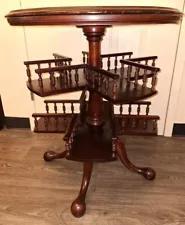 Antique Cherry Wood Revolving Bookcase