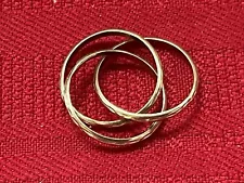 10K TRIPLE INTERLOCKING ROLLING RINGS SIZE 5.5 HAMMERED YELLOW GOLD 1.03 GRAMS