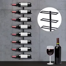 Wine Bottle Holder Simple Wall Mount Liquor Storage Rack For Holding 8 Bottles