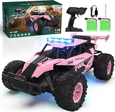 Pink Remote Control Car 50+min Monster Trucks 12 Inch All Terrain Rechargeable