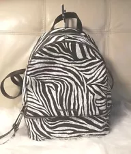 Michael Kors Backpack Bag Rhea Zip Medium Zebra Black White