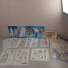 Lot 18 Paper Doll Sets Sheets Wedding Stauber Woggon Whitley SIGNED Uncut READ