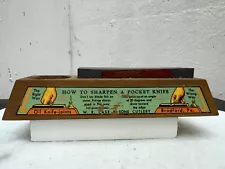 Vintage W. R. Case Knife Sharpening Stone Early Countertop Display !