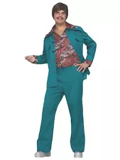 New ListingLeisure Suit Blue Green Disco Saturday Night 1970s Hippie Retro Mens Costume OS