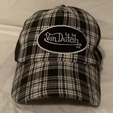 Von Dutch Trucker Hat Pre Owned Good Condition Black/ White Plaid