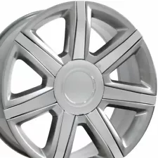 22x9 Wheel Fits Cadillac Escalade Silverado Yukon Hyper Silver w/Chrome 4739