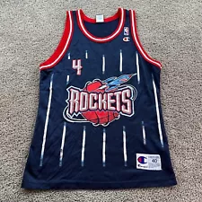 VINTAGE Champion Houston Rockets Jersey Mens 40 Blue Charles Barkley #4 NBA 90s