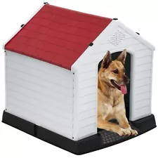 FDW Dog House Indoor Outdoor Durable Ventilate Waterproof Pet Plastic Dog Hou...