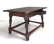 New ListingANTIQUE 18th WILLIAM MARY AMERICAN MINIATURE WOOD TAVERN FARM TABLE NEW ENGLAND