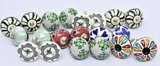 20 Pcs Lot Mixed Decorative Ceramic Door Knobs, Vintage Style Porcelain Knobs 02