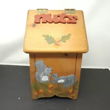 Handmade Wooden Small Potato Bin Onion Squirrels Nuts Lift Top Rustic Farmhouse