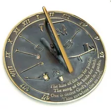 Garden Sundial Clock, Outdoor Timepiece for Yard and Garden Decor, Size 10"