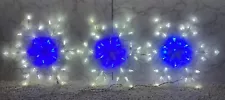 Lot of 3 Snowflake Lighted Indoor/Outdoor Decoration Christmas Holiday 2007