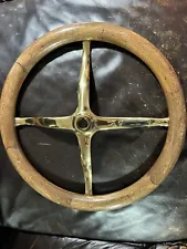15” Vintage Wooden Steering Wheel