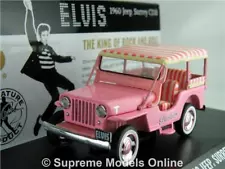 ELVIS JEEP SURREY CJ3B MODEL CAR 1:43 SIZE GREENLIGHT 86472 GRACELAND PINK R01