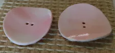 Pair Beautiful Large Pink Conch Shell Buttons