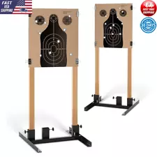 Steel Target Stand Base 2 Pack Adjustable Paper & Cardboard Shooting Targets New