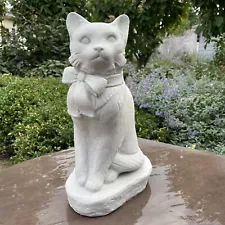 New Listing16" Outdoor Concrete Cat Garden Statue Decor Large Lawn Ornament Yard Sculpture