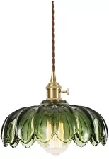 Glass Pendant Light Vintage Light Fixtures, Glass Pendant Lights Green