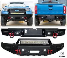 Vijay Fit 2019-2023 Ford Ranger Steel Front/Rear Bumper W/Winch Plate&LED Lights