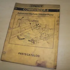 GOMACO COMMANDER II TRIMMER PAVER Parts Catalog List Manual catalog slipform