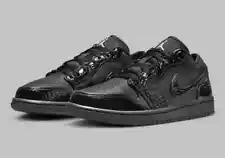 Air Jordan 1 Low SE "Black/White/Metallic Silver/Black" Women's Shoes