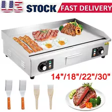 Electric Griddle Flat Top BBQ Grill Countertop Hot Plate Adjustable Temperature