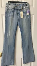 NEW MISS ME SZ 27Wx32L 100% COTTON BOOT CUT Low Rise Never Worn W/ Tags