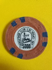 Horseshoe Club $5000 Casino Chip -Las Vegas, NV - Hat & Cane Mold. Rare!!