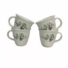 Pfaltzgraff Grapevine Pattern Coffee Mug Tea Cup Set of 4 USA Pristine EUC