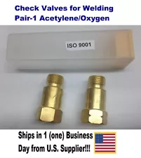 OXYGEN/ACETYLENE WELDING, TORCH END CHECK VALVE SET USE W/FLASHBACK ARRESTOR