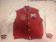 Chicago Bulls NBA Ultra Game Letterman Varsity Jacket Red Men's Size Large ð