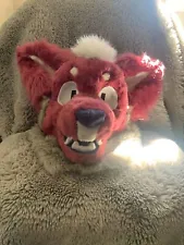 red wolf fursuit mini partial with character rights