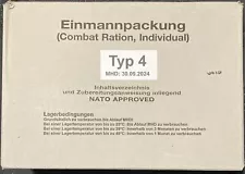 German Army Food Ration #4 EPA Military MRE In US