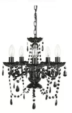 New Black Medal Modern Gothic 5 Bulb Chandelier Tadpoles Halloween Trending