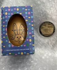 BIDEN 2023 GOLD LARGE EASTER EGG & WHITE HOUSE COIN DEMOCRAT BUNNY RABBIT =2