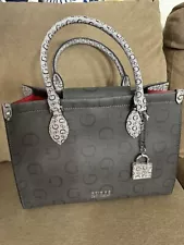 NEW GUESS handbag purse tote COAL Gray NWT