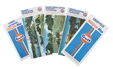 Gulf Gas Station Vintage NOS New Old Stock Tourgide Travel Road Maps - Set of 5