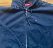 Supreme Small Box Zip Up Hooded Sweatshirt Navy