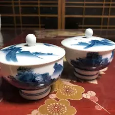 Japanese teacup Showa Retro Set With Lid For Sale