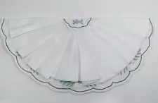 Vintage Embroidered Doily Placement Window Treatment? Half Moon Cottage Core