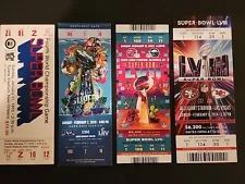 K.C. CHIEFS REPLICA SUPER BOWL Ticket set IV, LIV, LVII, LVIII Winning Years