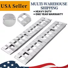 2X 6000lbs 72" x 15" Aluminum Trailer Ramps for Car ATV Truck Auto & Hook Ends