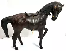 Leather Horse + Paper Mache with Damage VINTAGE 13"x 12" x 3"