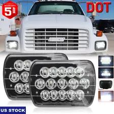 For GMC Safari C6500 C7500 Topkick Pair 7x6" LED Headlights Hi/Lo Beam H4 DOT (For: Chevrolet)